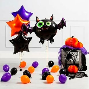 Композиция из шаров на Хеллоуин  с мышью фото