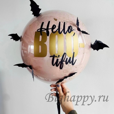 Большой «стеклянный» шар с гелием на Хэллоуин фото