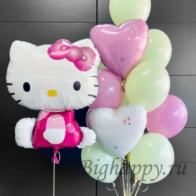 Воздушные шары с гелием «Hello Kitty» фото