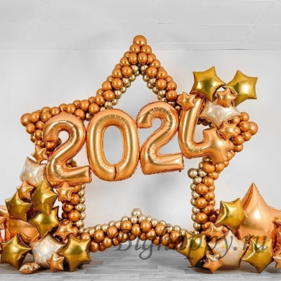 Новогодняя фотозона  в форме звезды &quot;Новый 2024 год&quot; фото