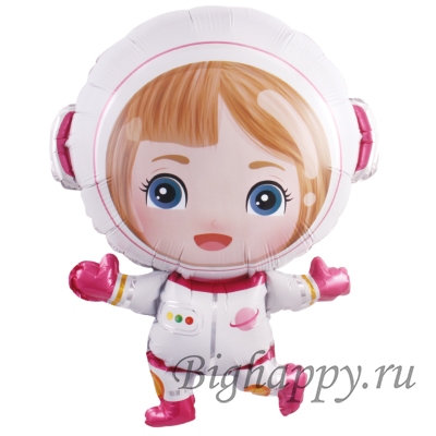 Фольгированный шар &quot;Девочка космонавт в розовом скафандре&quot; фото