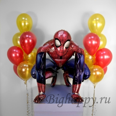Набор воздушных шаров с фольгированной фигурой «Человек - паук» фото