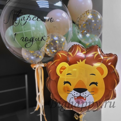 Воздушные шары для детского праздника с фольгированным Львёнком фото