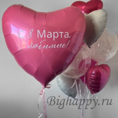 Воздушные шары с большим фольгированным сердцем «Для любимых» фото