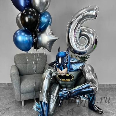 Воздушные шары с цифрой «Бэтмен» фото