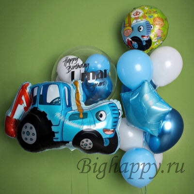 Воздушные шары для детского праздника «Синий трактор» фото