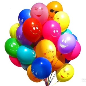 50 разноцветных шаров смайлов фото