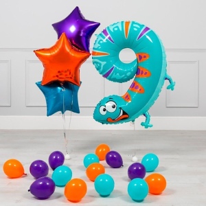 Шары на День рождения 9 лет с шаром цифрой 