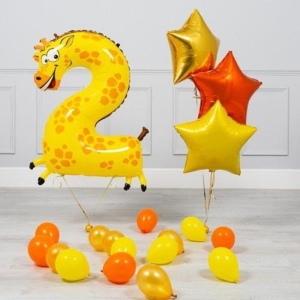 Шары на День рождения 2 годика с шаром цифрой 