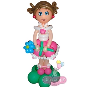 Принцесса из воздушных шаров с цветочком (150 см) фото