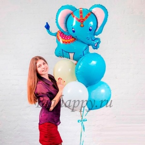 Композиция из шаров со слоником для мальчика фото