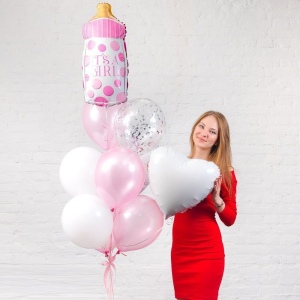 Композиция из воздушных шаров с Бутылочкой фото