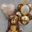Шарики в коричнево-золотых тонах на выписку с медвежонком фото