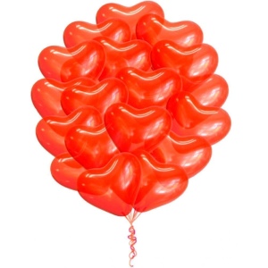 Букет из 25 гелиевых шариков-сердец, 30 см фото