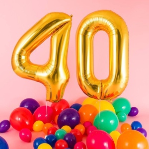 Фольгированные шары-цифры на 40-летие и 25 шаров фото
