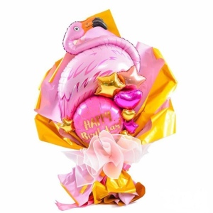 Букет из мини-шаров с розовым Фламинго фото