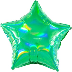 Фольгированный шар-звезда Зеленый перламутр фото