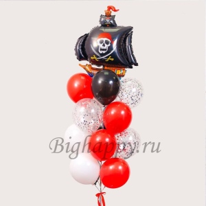 Пиратский фонтан из воздушных шаров фото