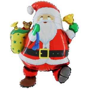 Шар из фольги “Забавный Дед Мороз”, Красный фото