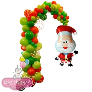 Гирлянда из шаров с фигурой Деда Мороза фото