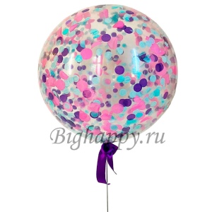 Большой шар с разноцветным конфетти фото