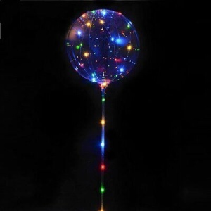 Светящийся bubble - шар на палочке, 45 см (гелий) фото