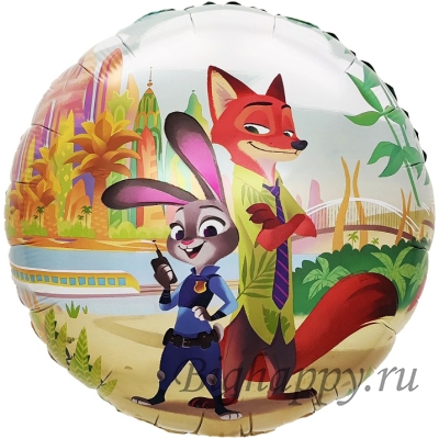 Шаркруг Зверополис с изображением кроликаполицейской и лисом