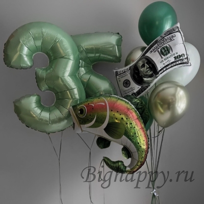 Воздушные шары с гелием &laquo;Удача на крючке&raquo;