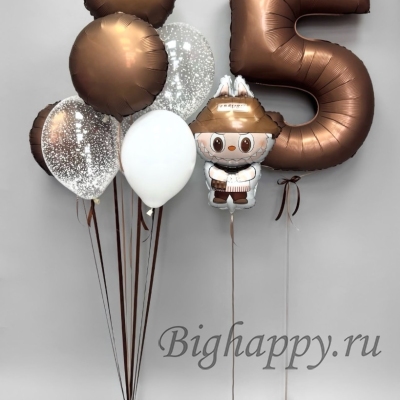 Воздушные гелиевые шары &laquo;Лабубу шоколадный праздник&raquo;