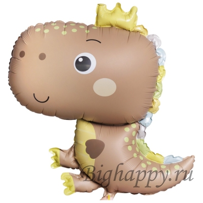 Фольгированный шар Динозаврик бежевый