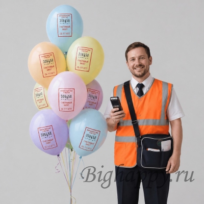 Пастельные шарики с рисунком Счастливый билетик