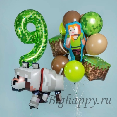 Воздушные шары с гелием &laquo;Пиксельное приключение&raquo;