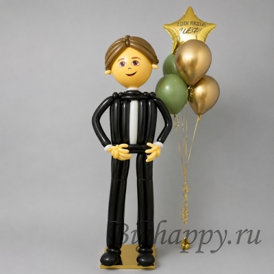 Композиция из воздушных шаров &laquo;Поздравление для шефа&raquo;
