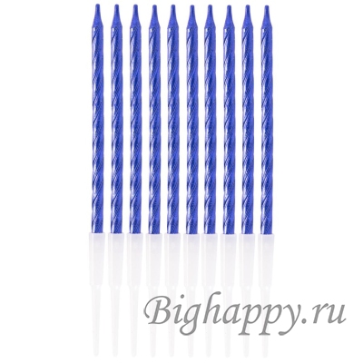 Свечи для торта Металлизированные синие