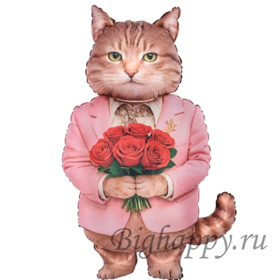 Фольгированный шарфигура &laquo;Кот Романтик&raquo;