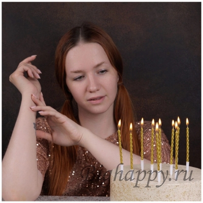 Свечи для торта Золотые, 10 шт.