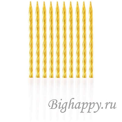 Свечи для торта Золотые, 10 шт.