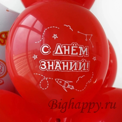 Красные шарики с надписями 1 сентября и День Знаний