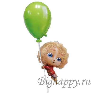 Фольгированный шар &laquo;Кузя летящий на шарике&raquo;, 63 см