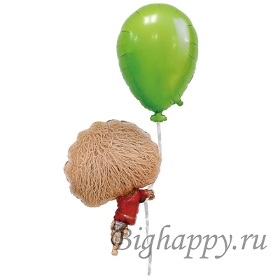 Фольгированный шар &laquo;Кузя летящий на шарике&raquo;, 63 см