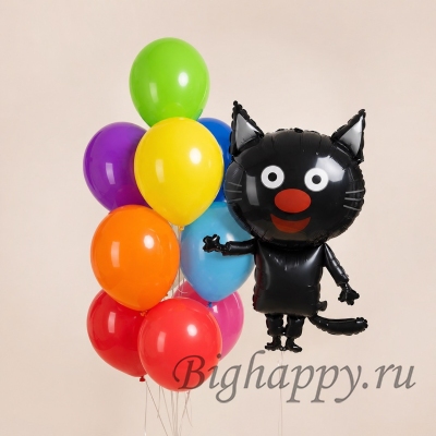 Фольгированный фигурный шар в виде Сажика из Три кота