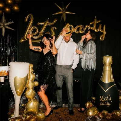 Фольгированный шар Шампанское Let's party