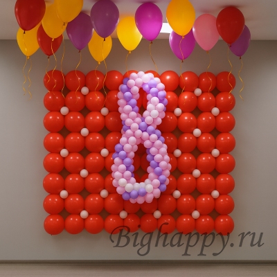 Панно из воздушных шаров, цифра на выбор
