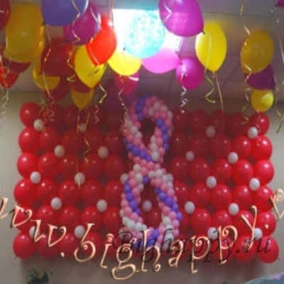 Панно из воздушных шаров, цифра на выбор