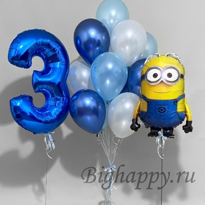 Оформление дня рождения шарами в стиле Миньонов фото