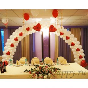 Арка из воздушных шаров на стойках на свадьбу фото