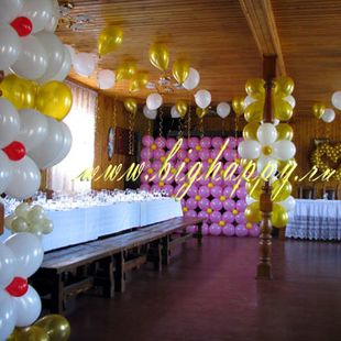 Украшение зала для свадьбы воздушными шарами &quot;Цветочный рай&quot; фото