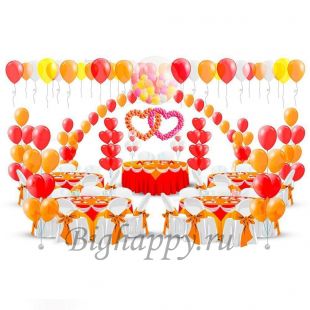 Оформление свадьбы воздушными шарами &quot;Счастья молодоженам&quot; фото