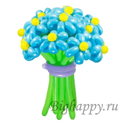 Букет цветов из шаров &quot;Голубые ромашки&quot; фото