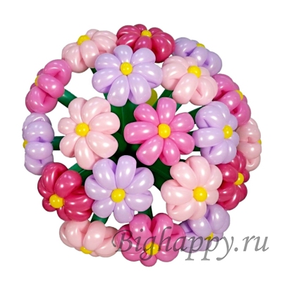 Цветы из шаров 15 штук фото